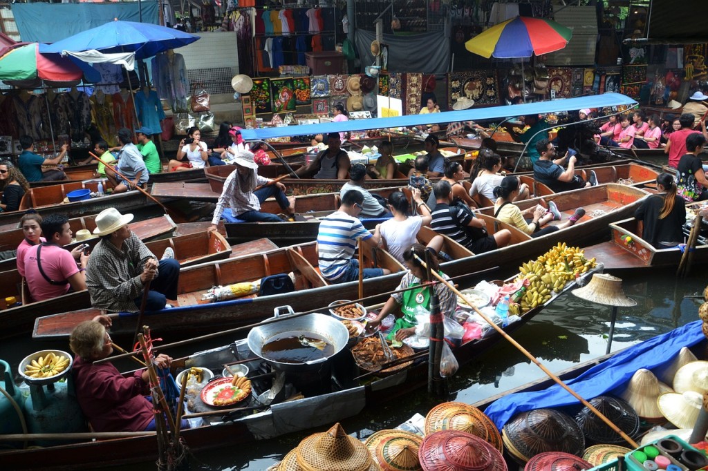 Marché flottant bangkok