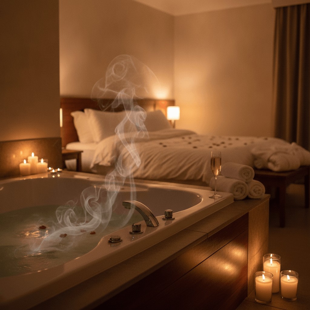 Comment préparer une nuit romantique mémorable dans un hôtel avec jacuzzi privé ?